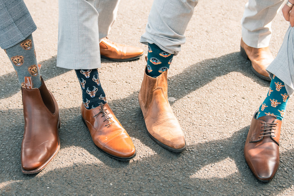 Tan Brown Show Mismatched Groom Groomsmen Hexham Winter Gardens Wedding Leighton Bainbridge Photography