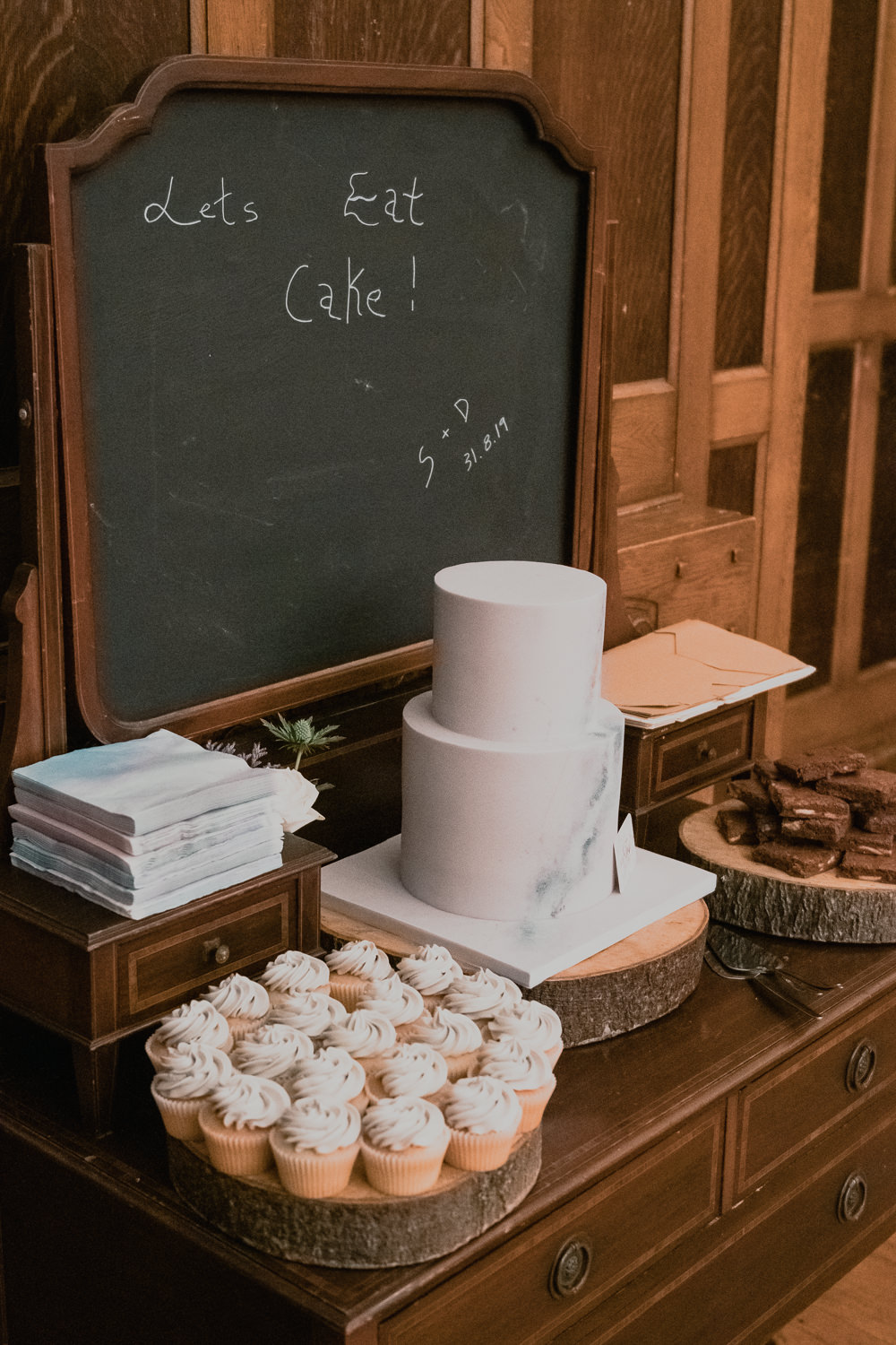 Cake Table Dresser Chalkboard Marble Dessert Hexham Winter Gardens Wedding Leighton Bainbridge Photography