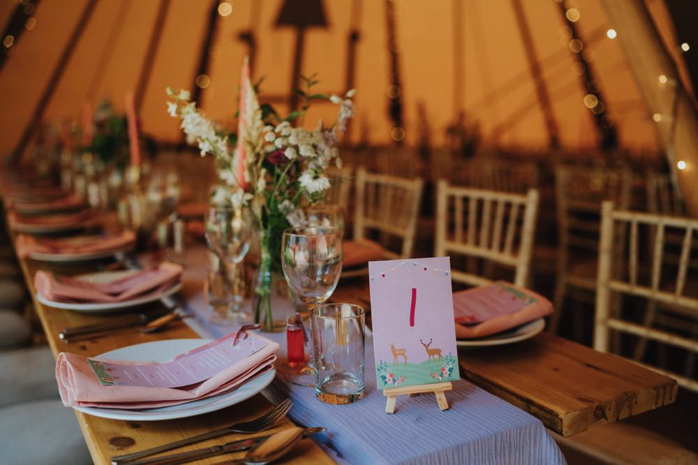 Wooden Table Rustic Place Setting Florals Tipi High Barn Wedding Edenhall Bloom Weddings