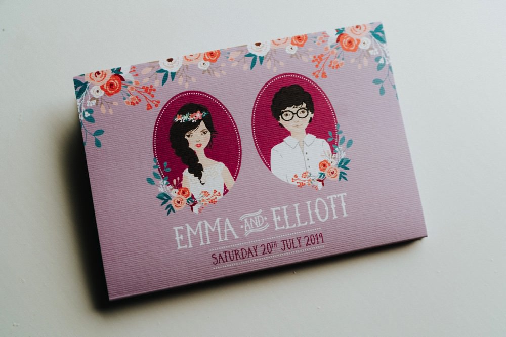 Illustrated Save The Date Stationery High Barn Wedding Edenhall Bloom Weddings