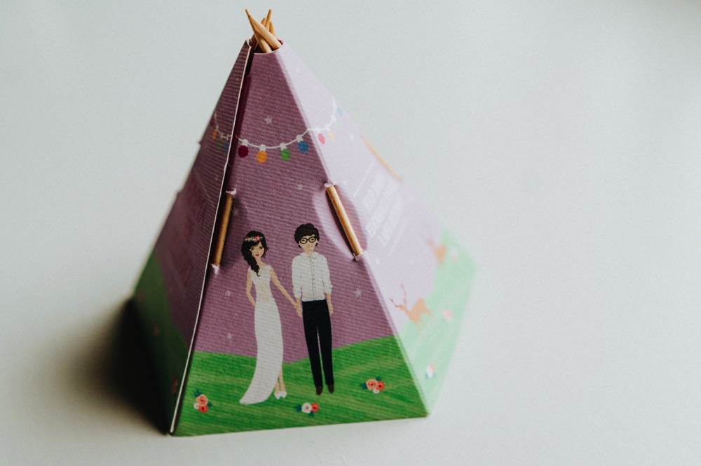 Tipi Save The Date Illustrated Stationery High Barn Wedding Edenhall Bloom Weddings