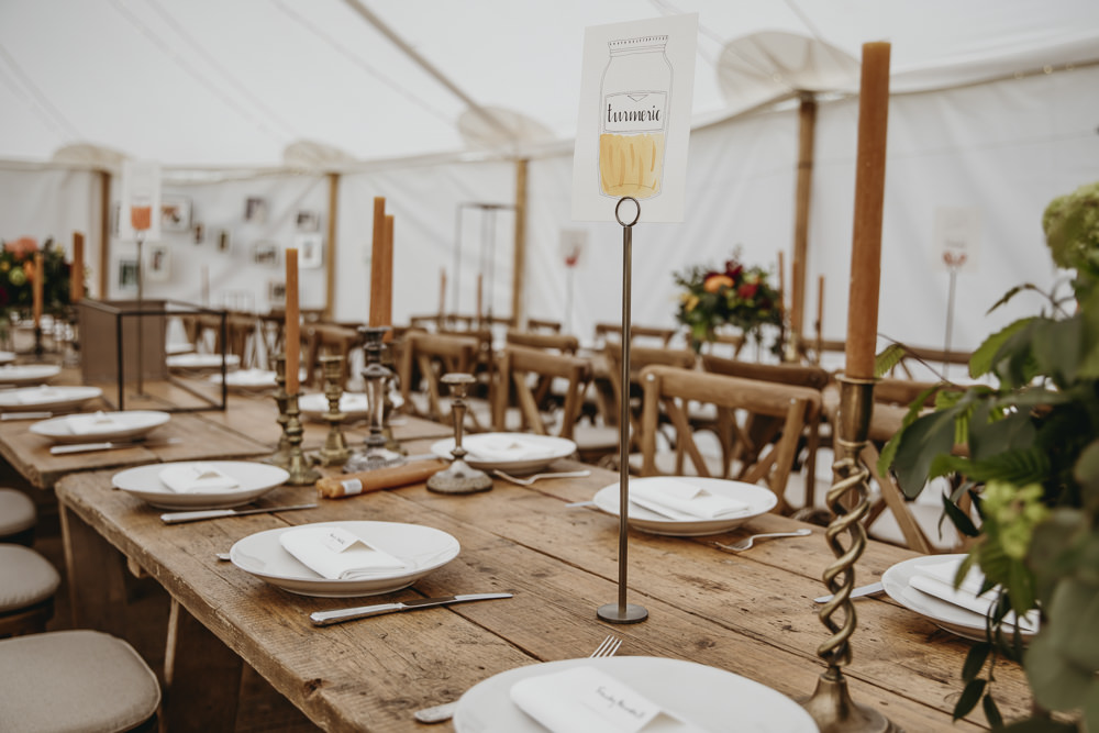 Table Names Jars Kent Marquee Wedding Lily Bungay and Co