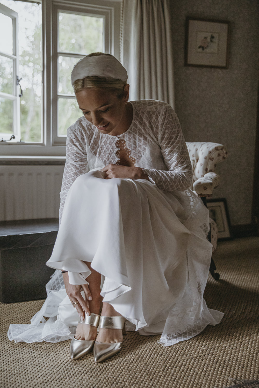 Gold Shoes Bride Bridal Kent Marquee Wedding Lily Bungay and Co