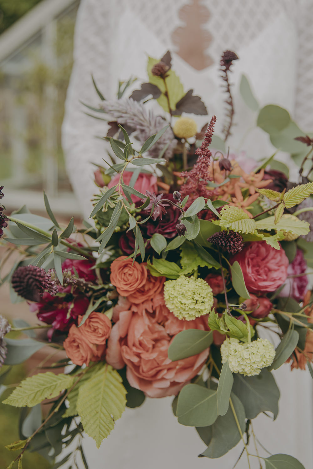 Bouquet Flowers Bride Bridal Coral Peony Rose Astilbe Plum Greenery Kent Marquee Wedding Lily Bungay and Co