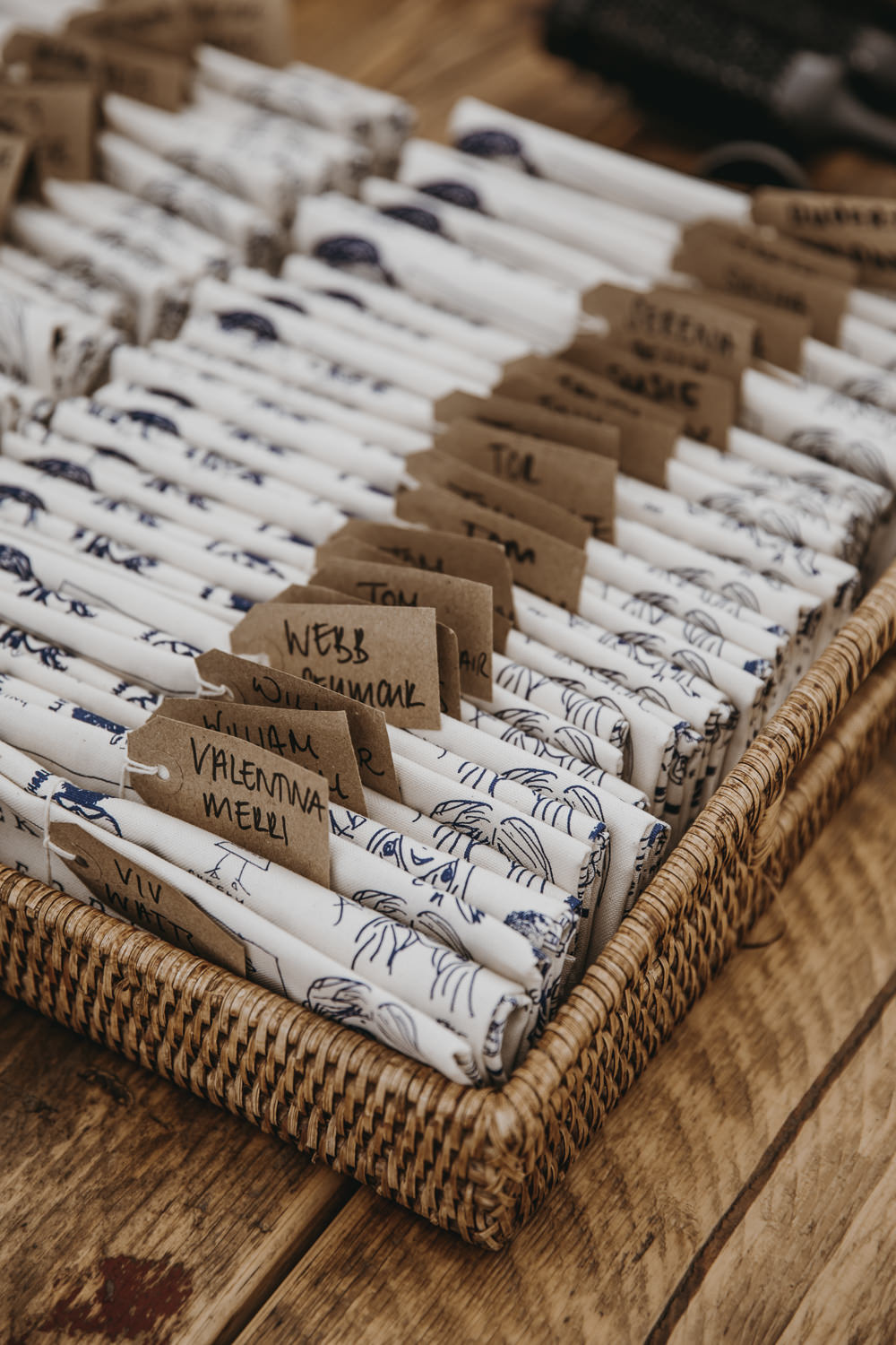 Tea Towel Favours Favors Kent Marquee Wedding Lily Bungay and Co
