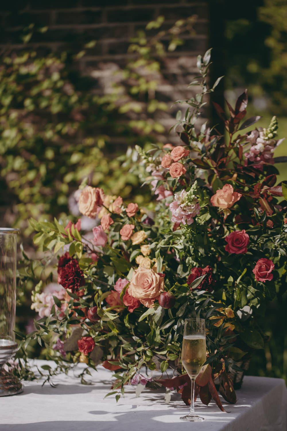 Flowers Coral Peony Rose Astilbe Plum Greenery Kent Marquee Wedding Lily Bungay and Co