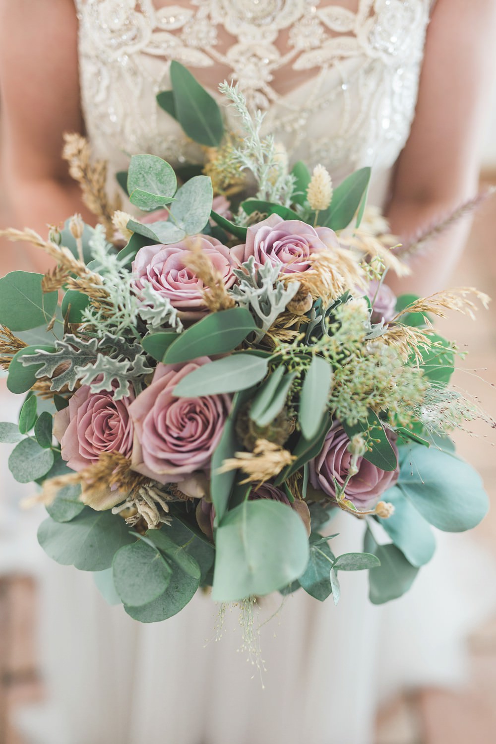 Bouquet Flowers Bride Bridal Greenery Foliage Pink Rose Eucalyptus Letchworth Wedding Milkbottle Photography