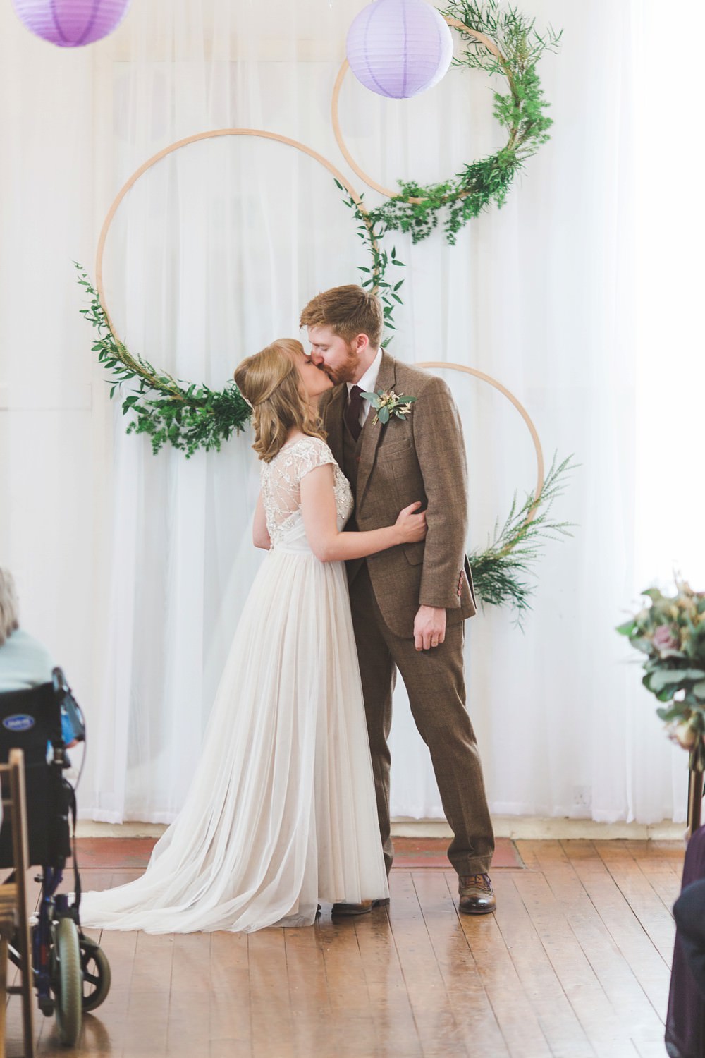 Hoop Backdrop Greenery Foliage Ceremony Aisle Letchworth Wedding Milkbottle Photography