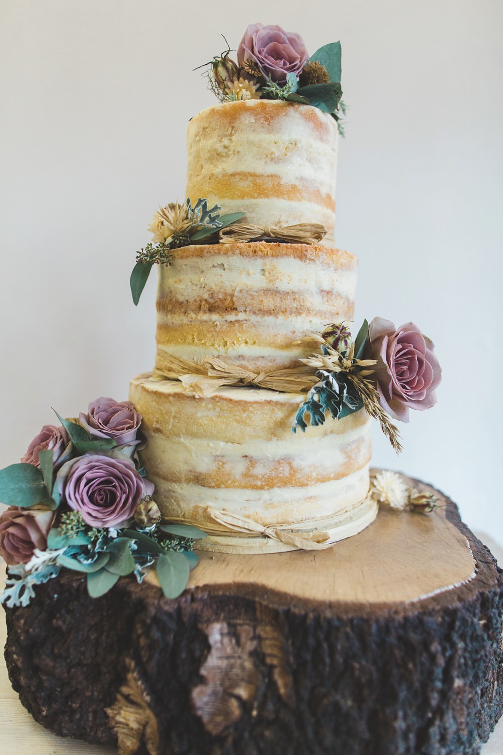 Semi Naked Cake Flowers Log Stand Letchworth Wedding Milkbottle Photography