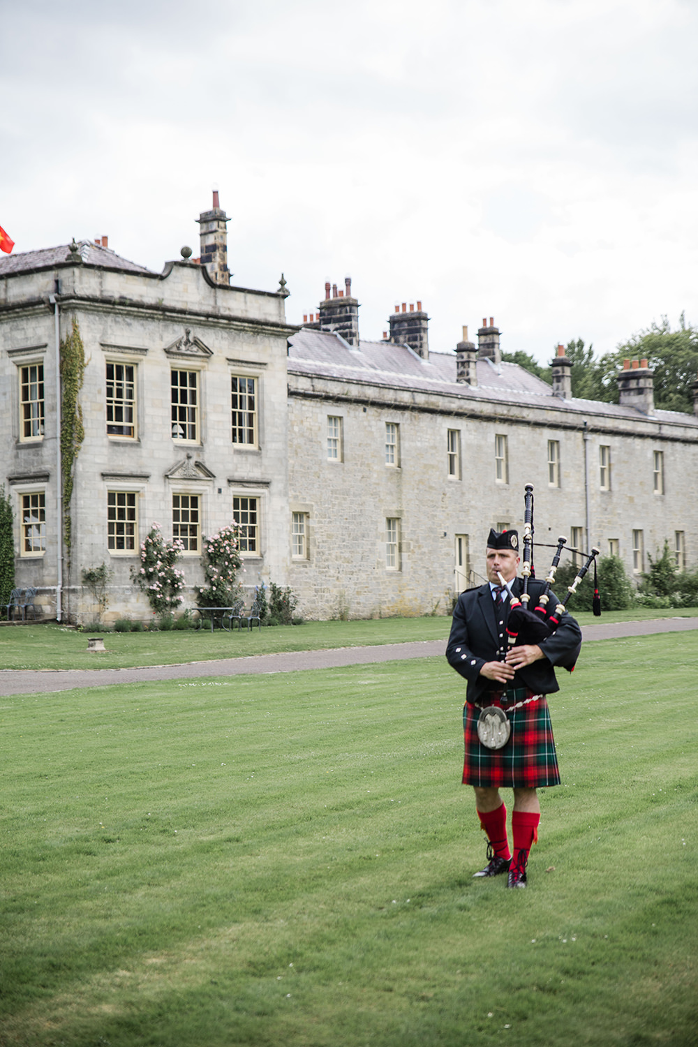 Piper Bagpipes Marquee Castle Wedding Rachael Fraser Photography