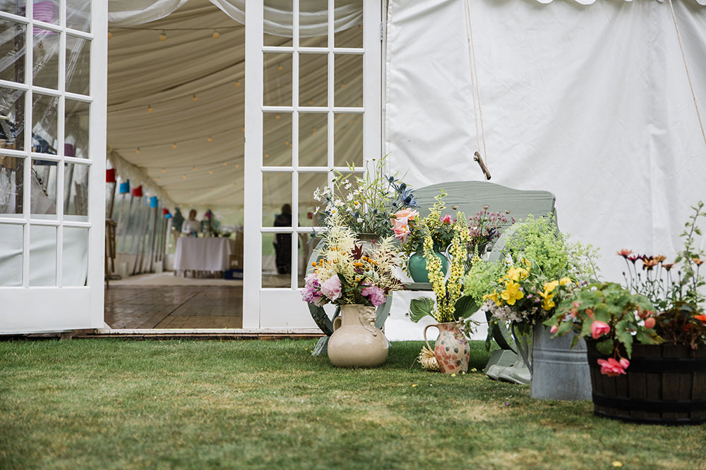 Flowers Floral Pot Plants Marquee Castle Wedding Rachael Fraser Photography