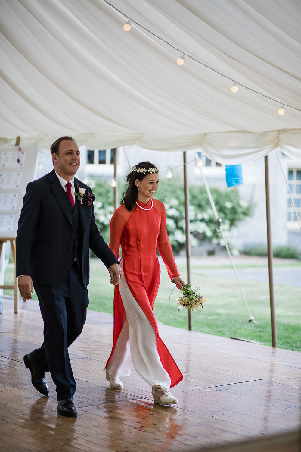 Vietnamese Ao Dai Marquee Castle Wedding Rachael Fraser Photography