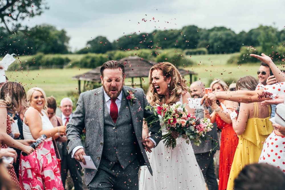 Confetti Pink Red Wedding Three Flowers Photography