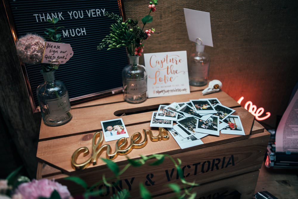Wooden Card Box Crate Pink Red Wedding Three Flowers Photography