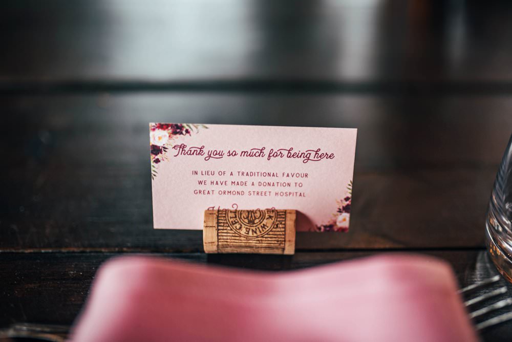 Charity Favour Favor Pink Red Wedding Three Flowers Photography