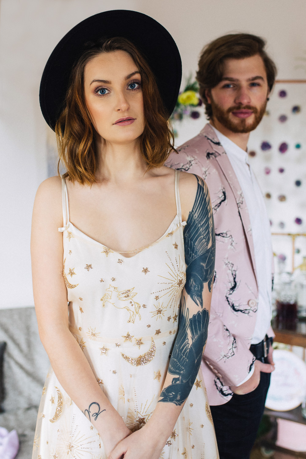 Bride Bridal Hat Fedora Playful Cool Wedding Ideas Sophie Lake Photography