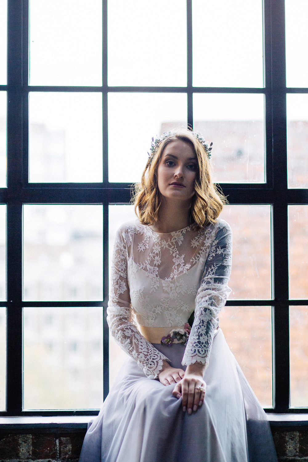 Bride Bridal Dress Gown Embroidery Leaves Berries Sleeves Playful Cool Wedding Ideas Sophie Lake Photography
