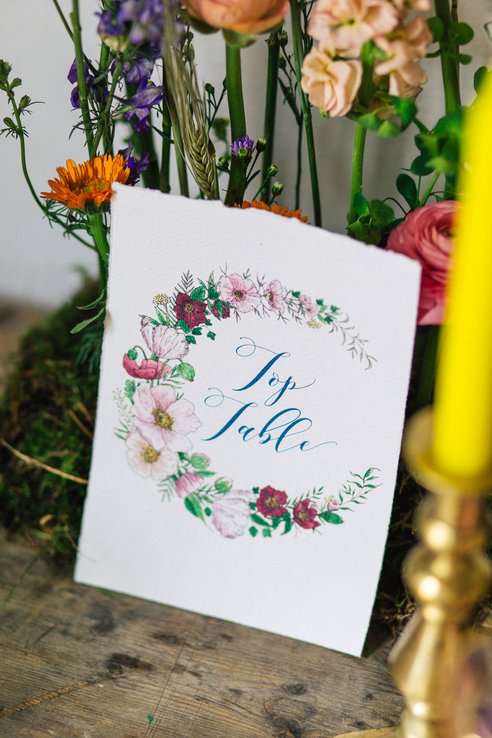 Table Name Floral Playful Cool Wedding Ideas Sophie Lake Photography