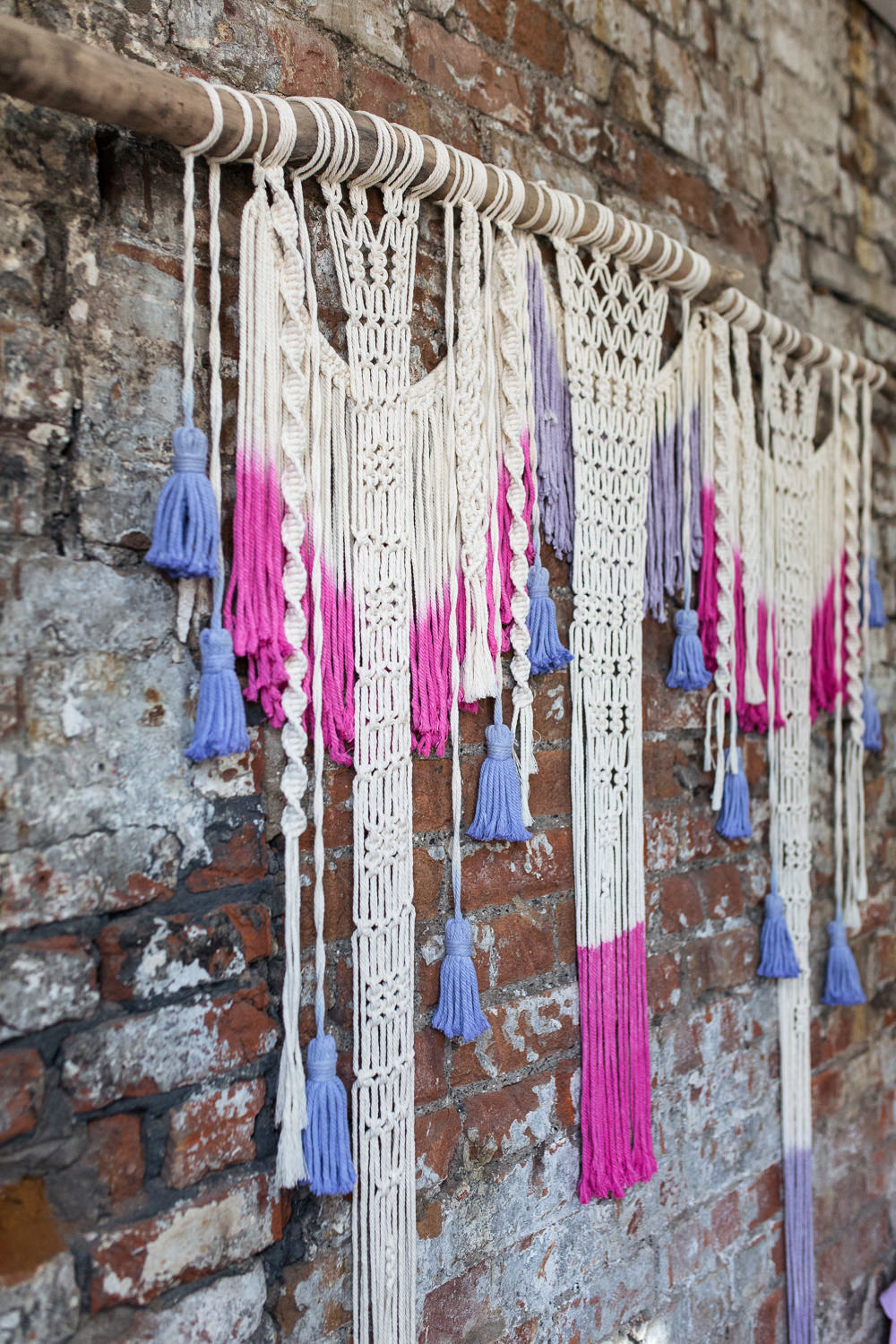 Macrame Dip Dye Tassel Pink Playful Cool Wedding Ideas Sophie Lake Photography