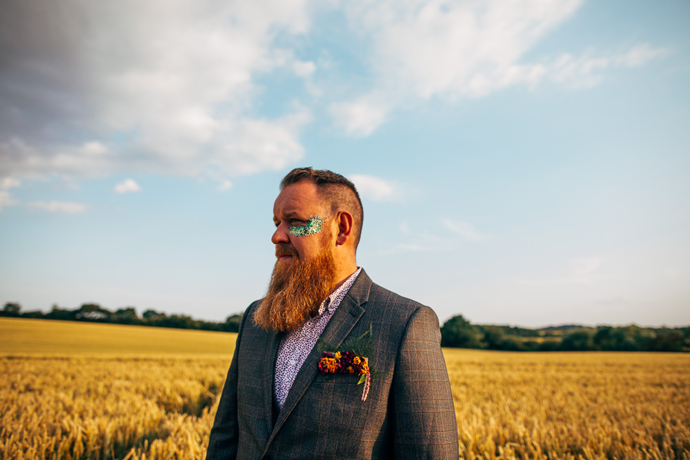 Glitter Make Up Groom Retro Wedding Ideas Emily Little Wedding Photography