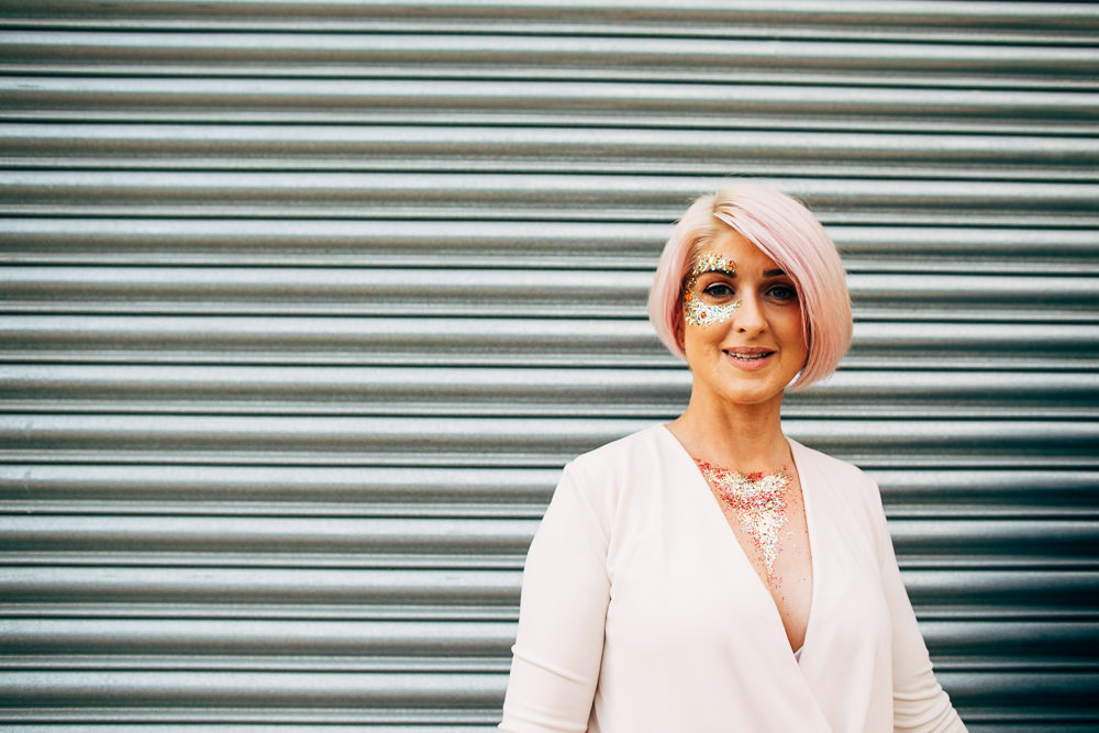 Bride Bridal Glitter Make Up Pink Hair Retro Wedding Ideas Emily Little Wedding Photography