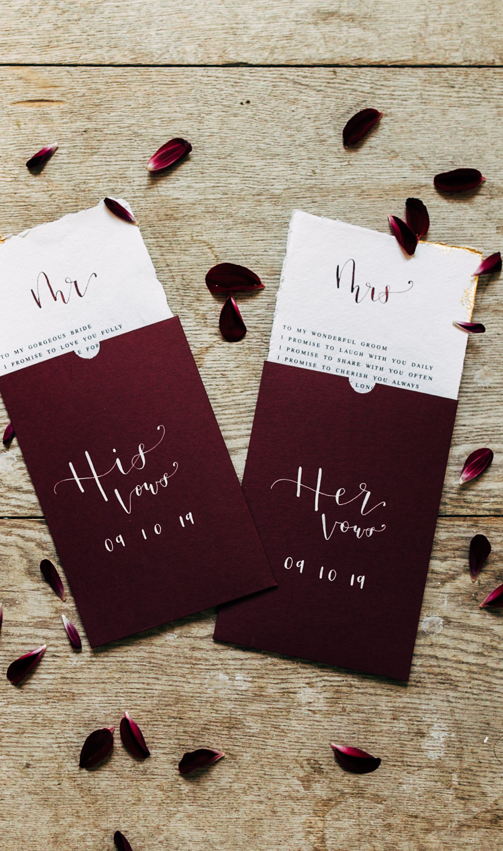 Vows Stationery Bordeaux Floral Gold Retro Wedding Ideas Emily Little Wedding Photography