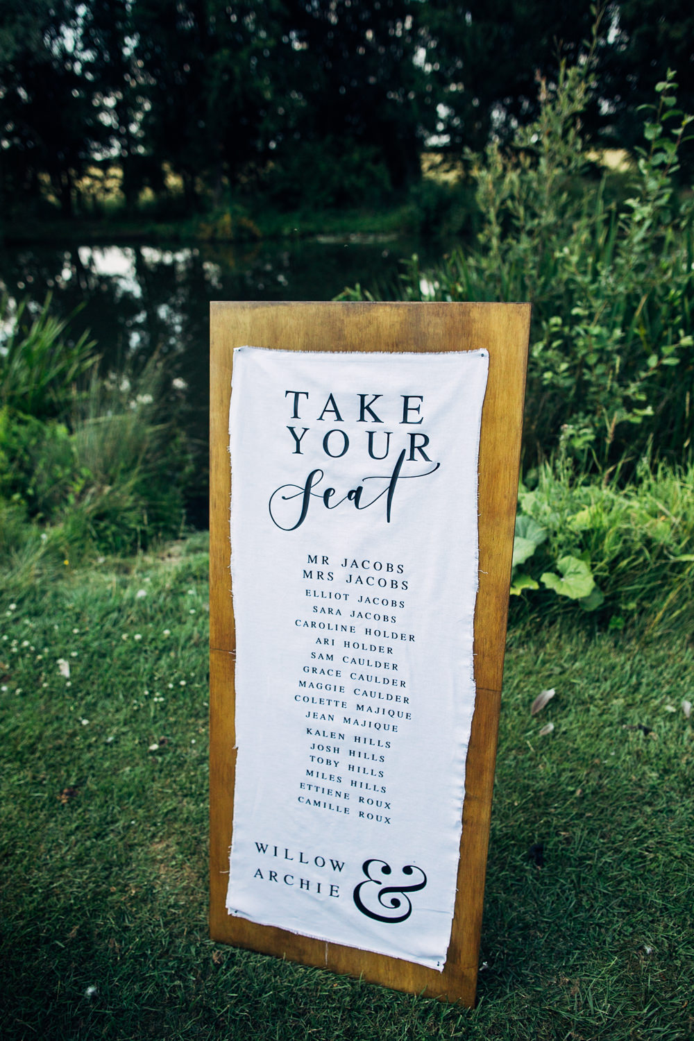 Seating Chart Table Plan Calligraphy Fabric Banner Retro Wedding Ideas Emily Little Wedding Photography