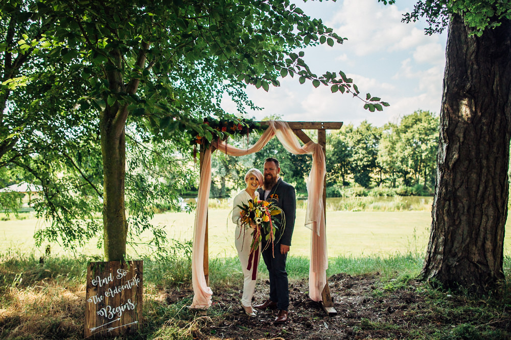Woode Arbour Backdrop Fabric Drapes Flowers Retro Wedding Ideas Emily Little Wedding Photography