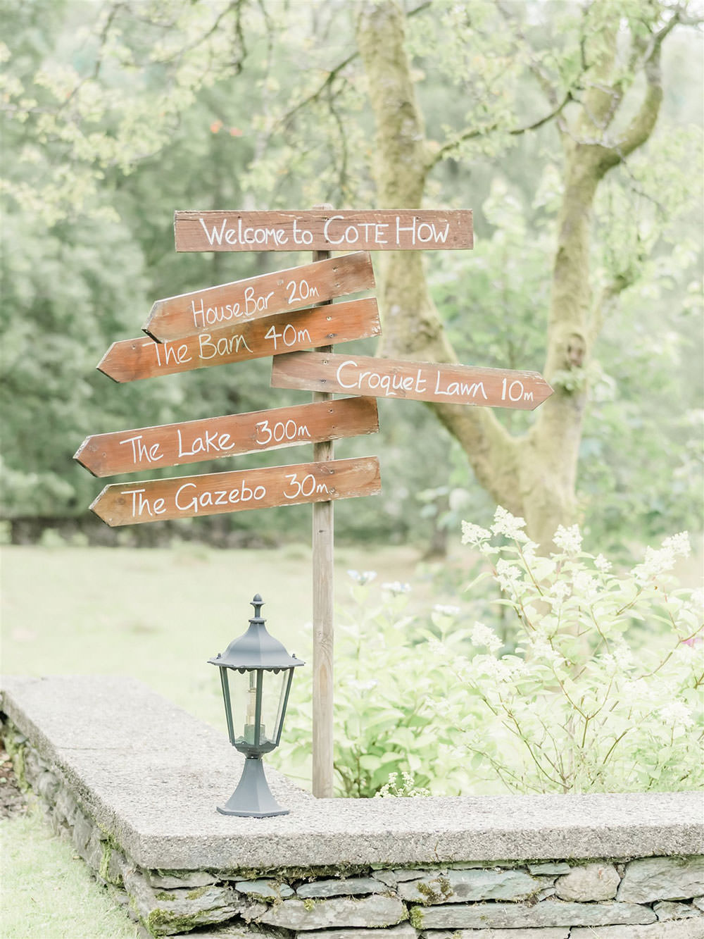 Wooden Sign Post Surprise Wedding Carn Patrick Photography