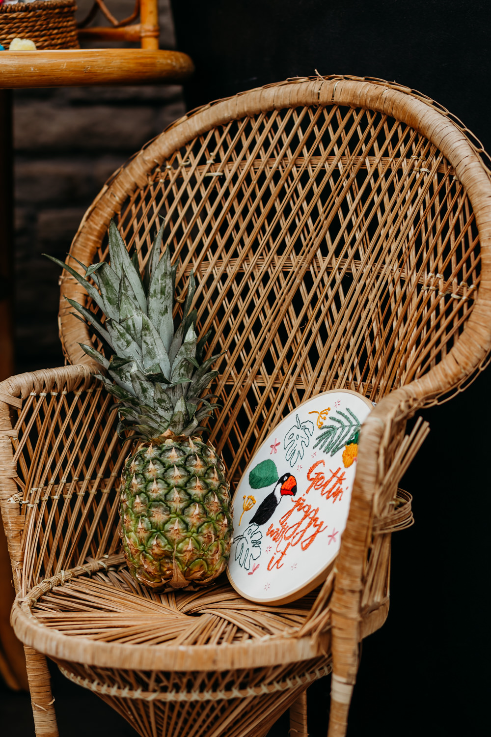 Embroidery Hoop Sign Tropical Wedding Ideas When Charlie Met Hannah