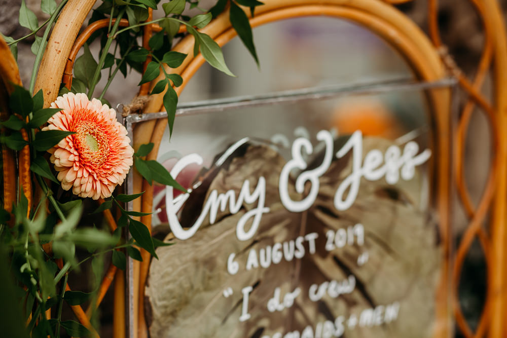 Mirror Calligraphy Sign Signs Signage Tropical Wedding Ideas When Charlie Met Hannah