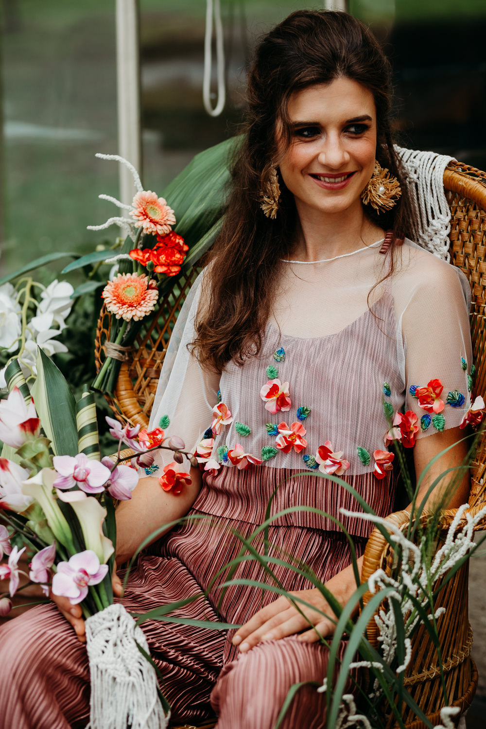 Bride Bridal Jumpsuit Pink Cape Tropical Wedding Ideas When Charlie Met Hannah