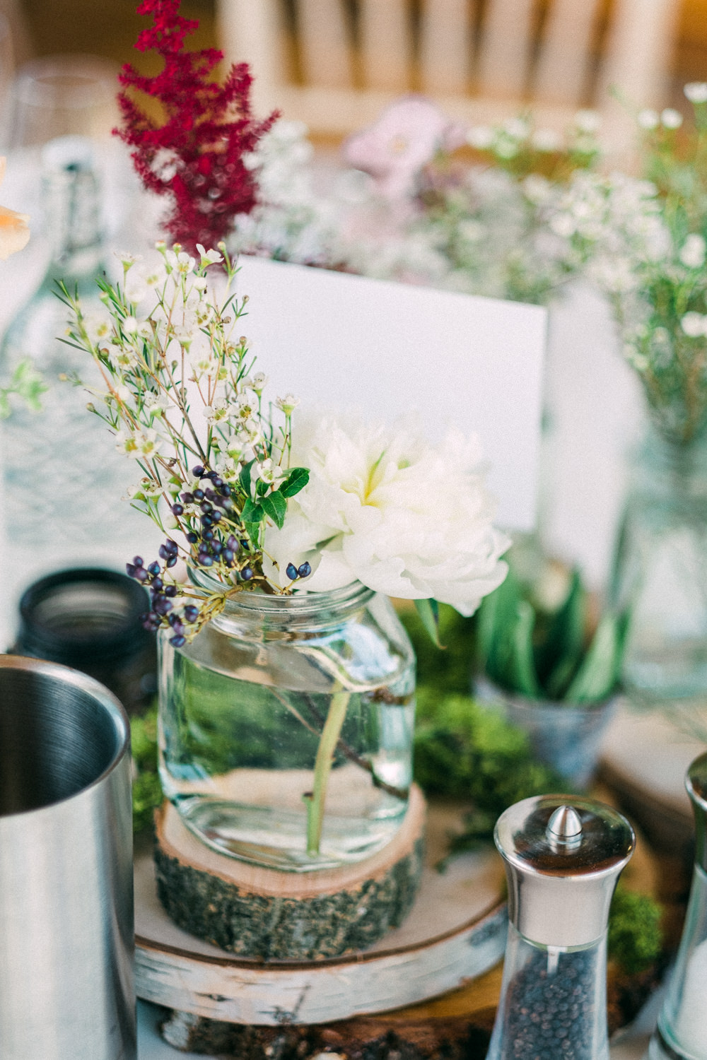 Wildflower Jars Florals Table Utopia Broughton Hall Wedding Christopher Thomas Photography