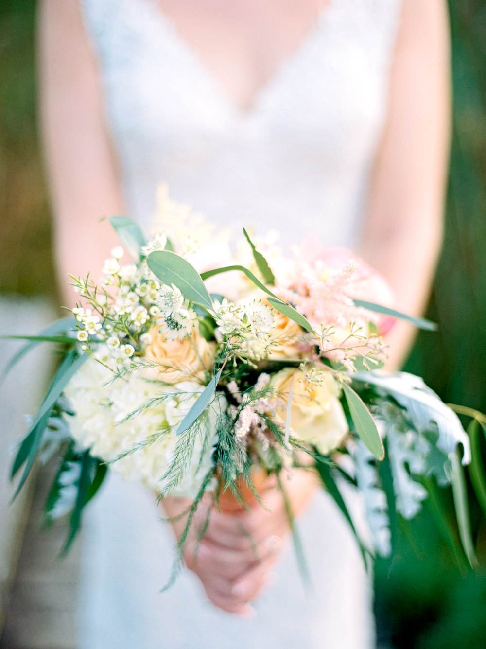 Bride Bridal Bouquet Greenery Rose Daisy Utopia Broughton Hall Wedding Christopher Thomas Photography