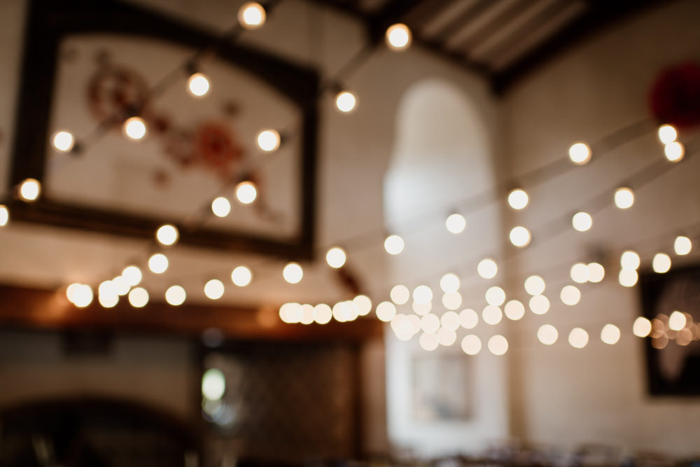 Festoon Lights Long Tables Decor Eco Friendly Sustainable Voewood Wedding Ellie Gillard Photography