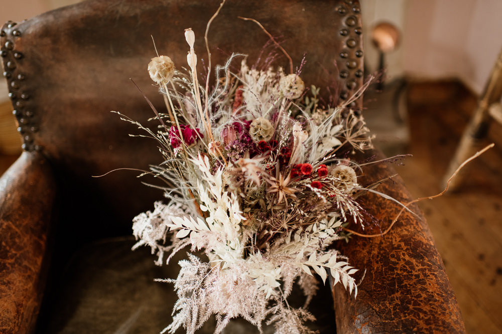 Bouquet Flowers Bride Bridal Dried Flowers Seed Heads Grasses Voewood Wedding Ellie Gillard Photography