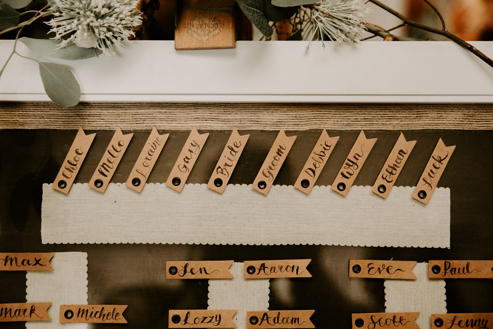 Table Plan Seating Chart Mirror Tags Willingale Village Hall Wedding Photographer Liam Gillan