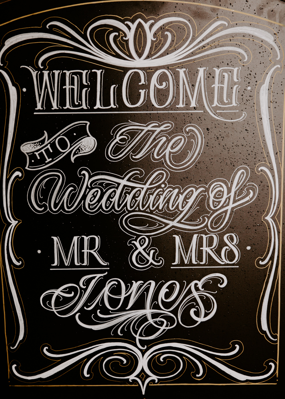 Chalk Board Welcome Sign Willingale Village Hall Wedding Photographer Liam Gillan