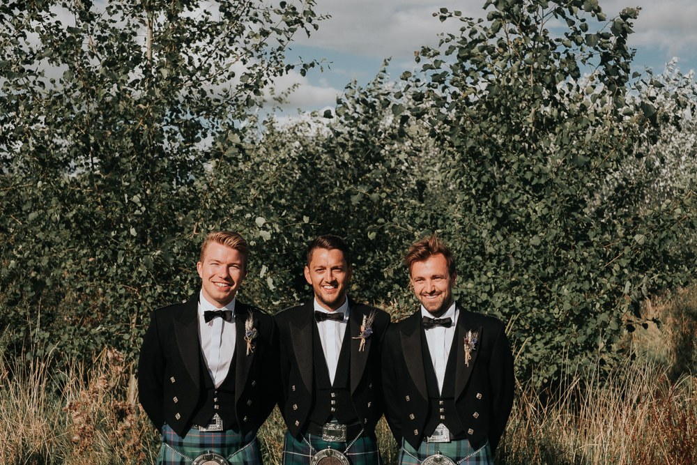 Kilt Groom Groomsmen Woodland Tipi Wedding Caroline Goosey Photography