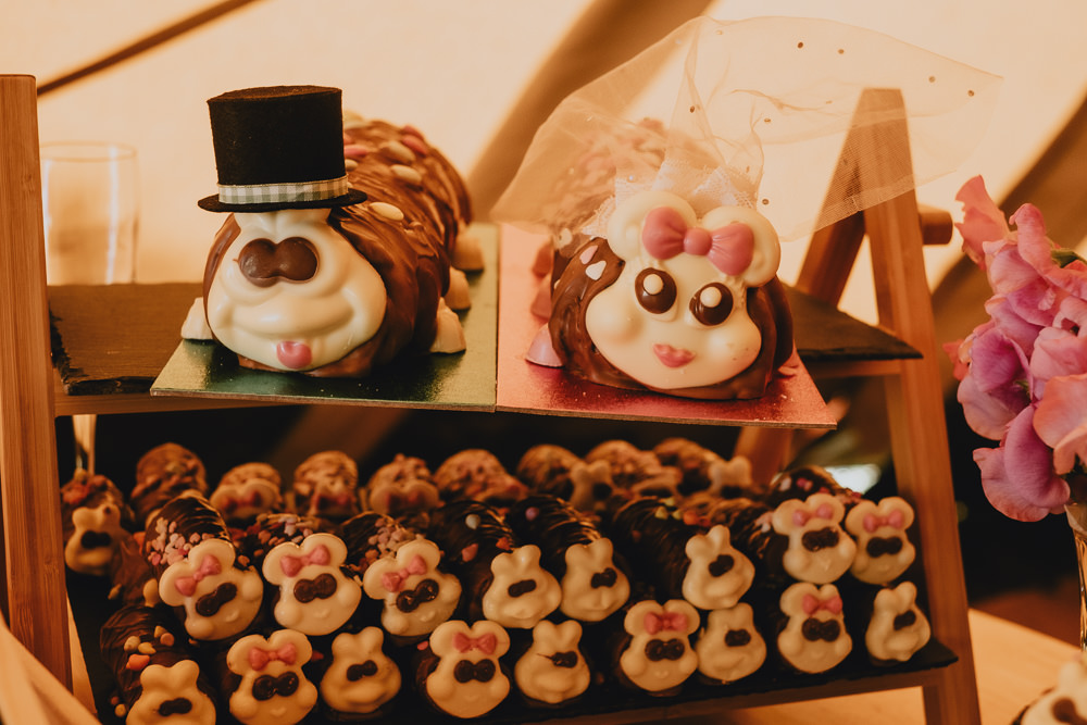 Colin Connie Caterpillar Cake Stand Woodland Tipi Wedding Caroline Goosey Photography