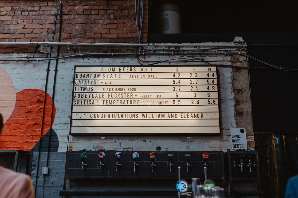 Cinema Light Sign Signage Signs 92 Burton Road Wedding Stevie Jay Photography