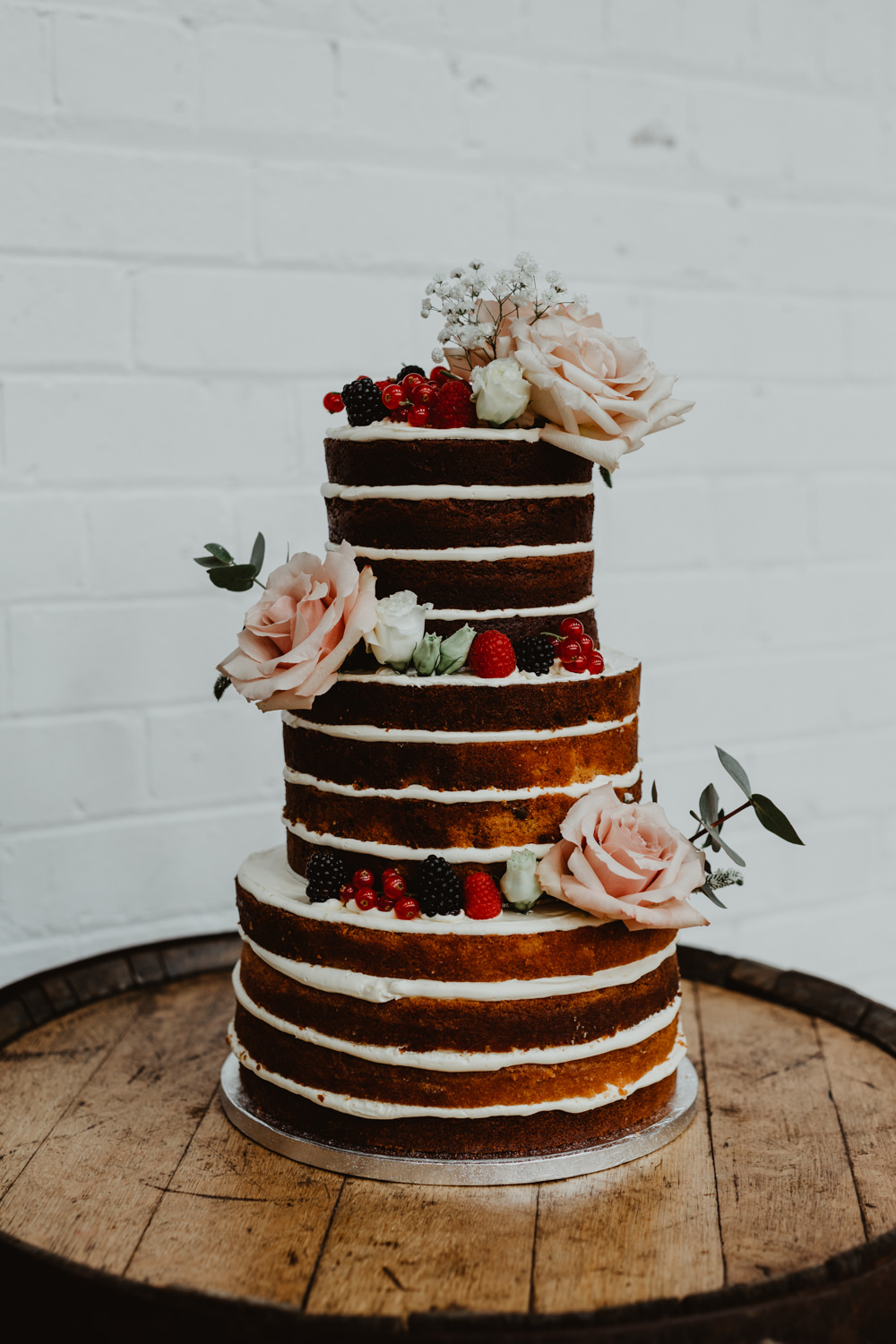 Naked Cake Layer Sponge Flowers Tall 92 Burton Road Wedding Stevie Jay Photography