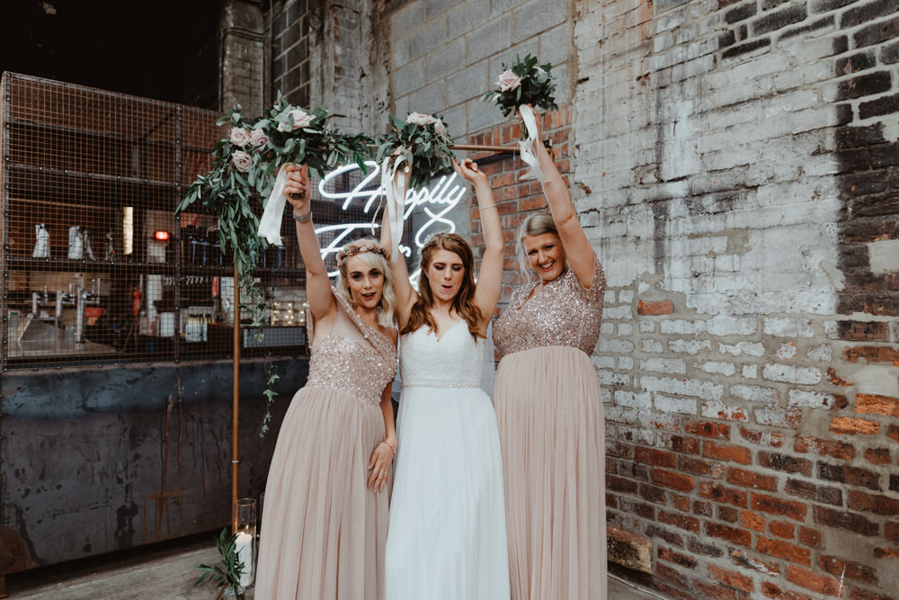 Bridesmaids Bridesmaid Dress Dresses Pink Sequin 92 Burton Road Wedding Stevie Jay Photography