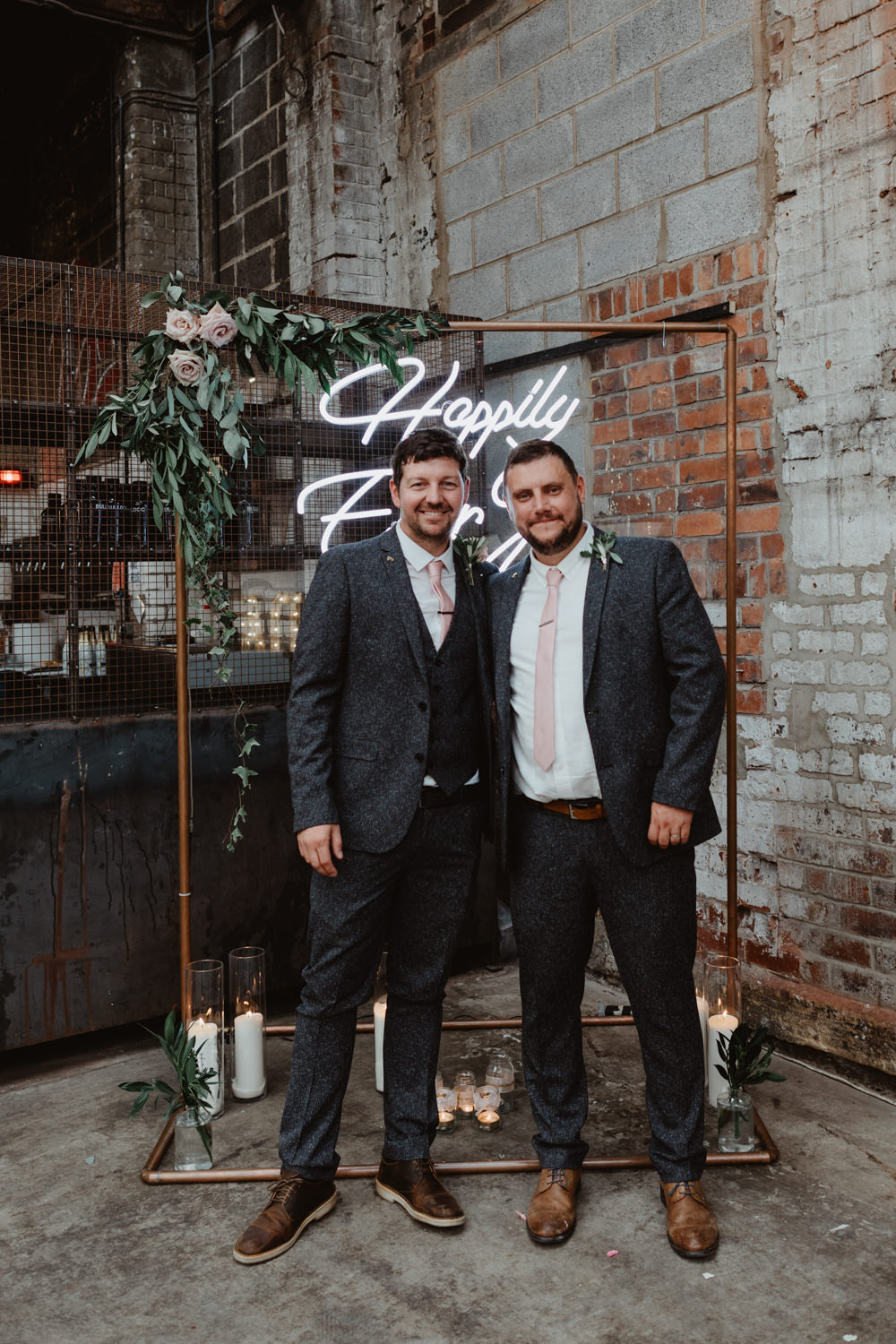 Groom Suit Groomsmen Grey Pink Tie 92 Burton Road Wedding Stevie Jay Photography