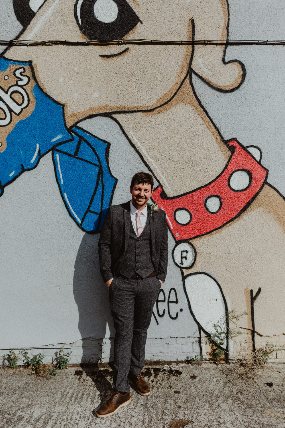Groom Suit Groomsmen Grey Pink Tie 92 Burton Road Wedding Stevie Jay Photography
