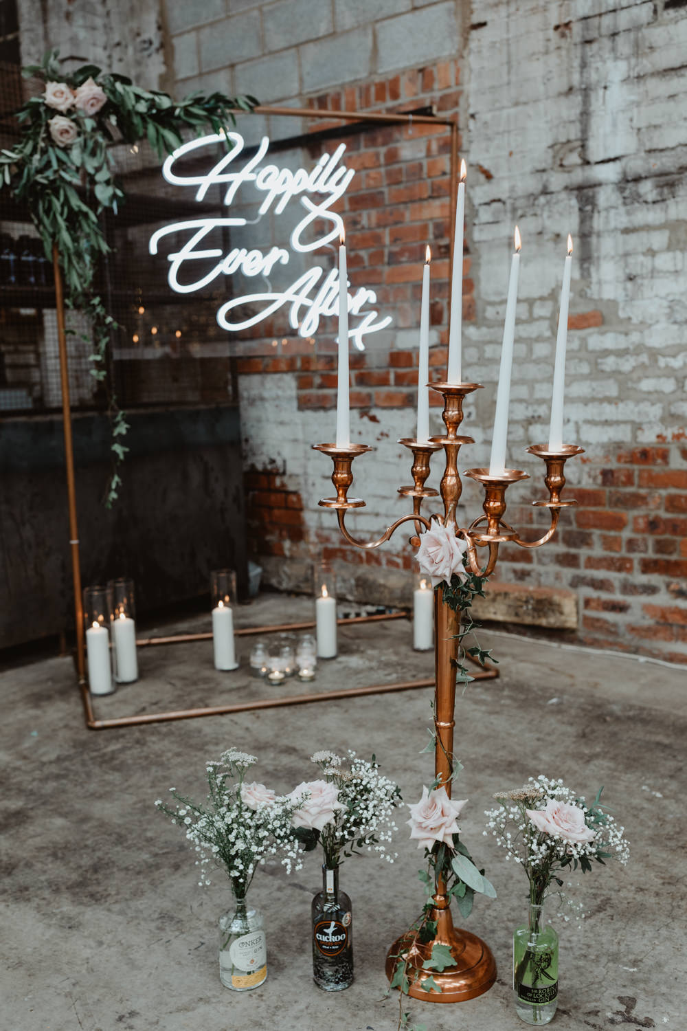Candlesticks Flowers Decor Ceremony 92 Burton Road Wedding Stevie Jay Photography