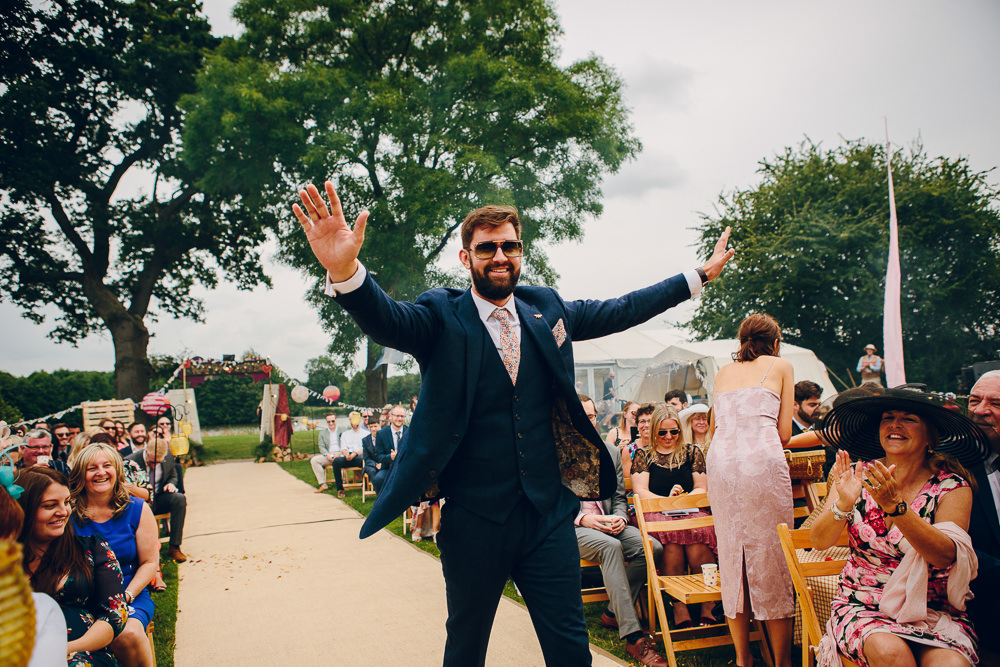 Groom Suit Navy Floral Tie Alderford Lake Wedding Amy B Photography