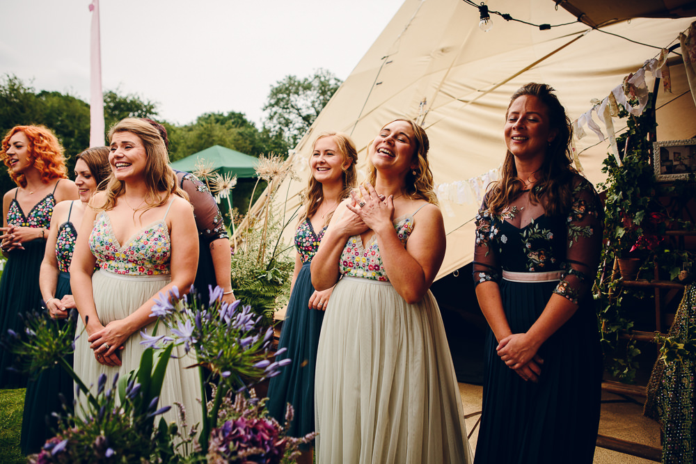 Bridesmaids Bridesmaid Dress Dresses Needle & Thread ASOS Sequin Glitter Floral Alderford Lake Wedding Amy B Photography