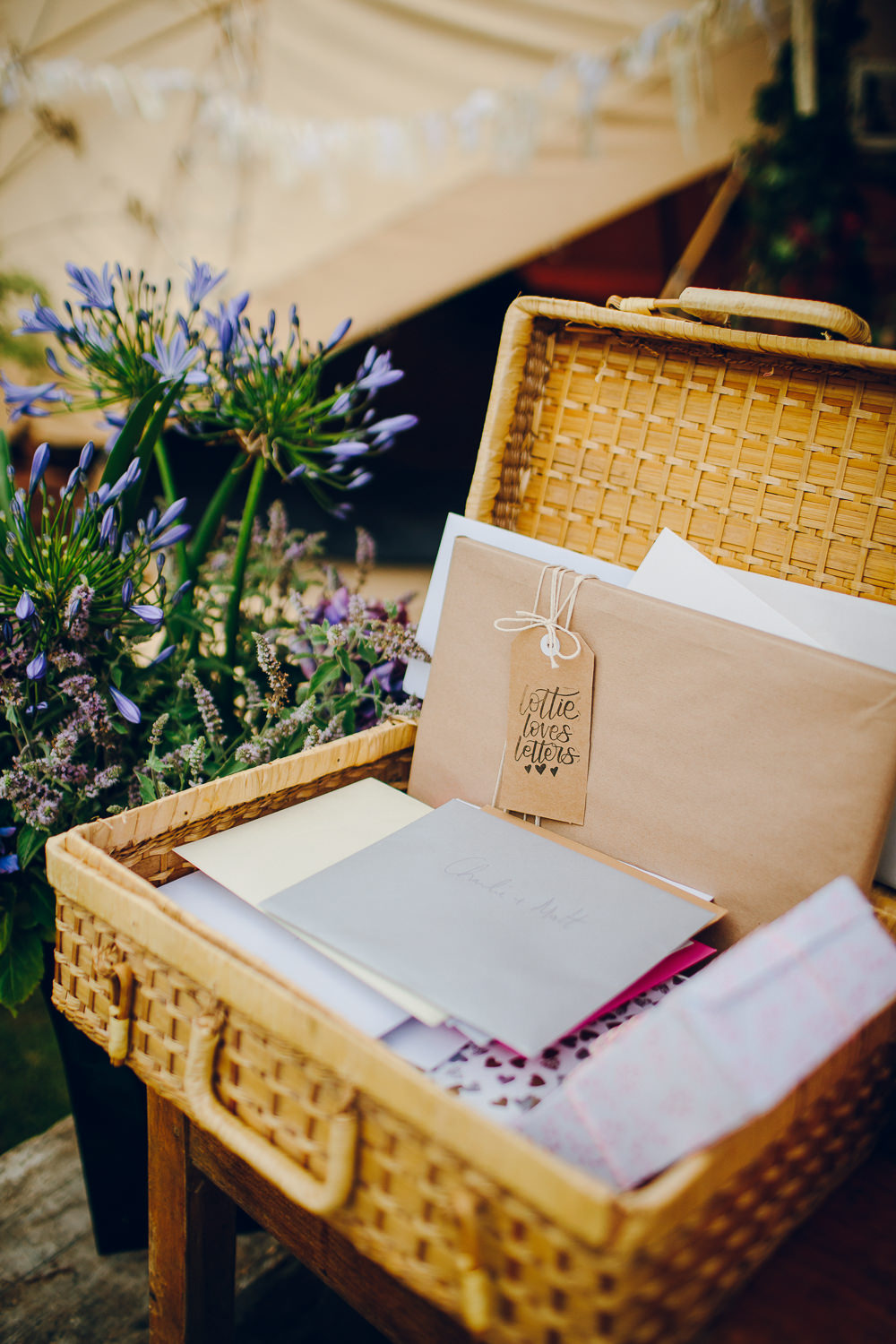 Card Box Hamper Basket Alderford Lake Wedding Amy B Photography
