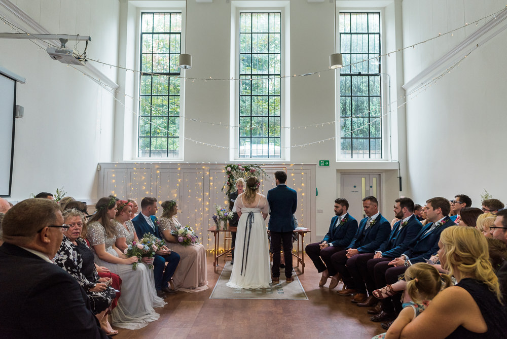Fairy Light Backdrop Ceremony Arnos Vale Cemetery Wedding Rob Smith Photographer